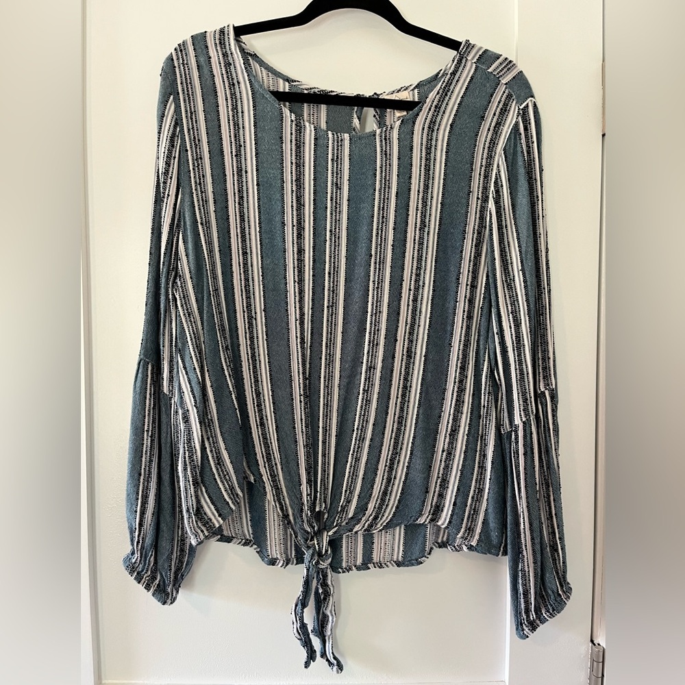 Striped Blue and White Women's Top